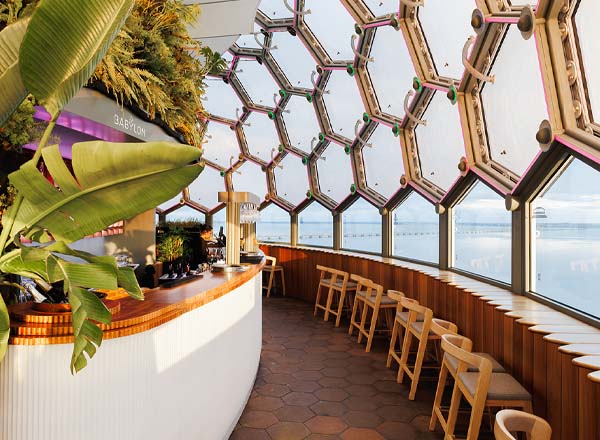 Rooftop bar Babylon 360º at Vasco da Gama Tower in Lisbon