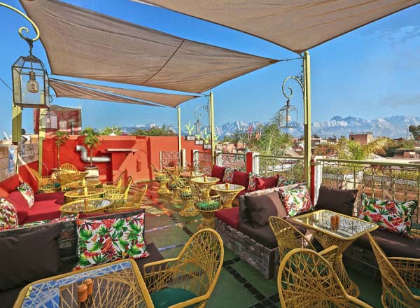 Rooftop bar Koulchi Zine in Marrakech