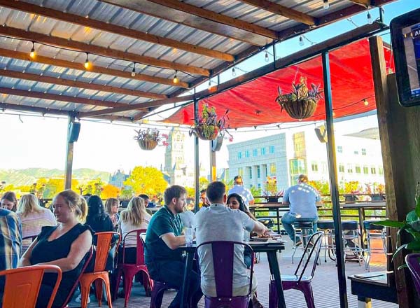 Rooftop bar The Green Pig Pub in Salt Lake City