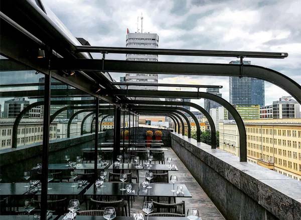 Rooftop bar Szóstka Restaurant in Warsaw