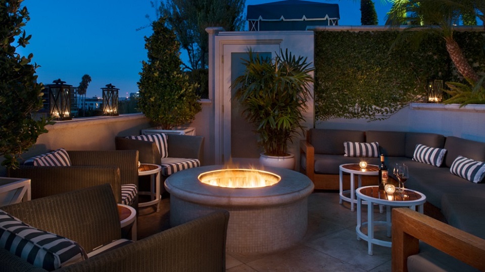 Rooftop Patio chills at the Louis Vuitton store in Beverly Hills